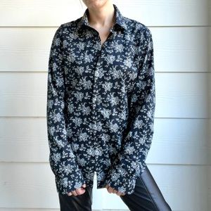 express slim floral print stretch 1MX dress shirt